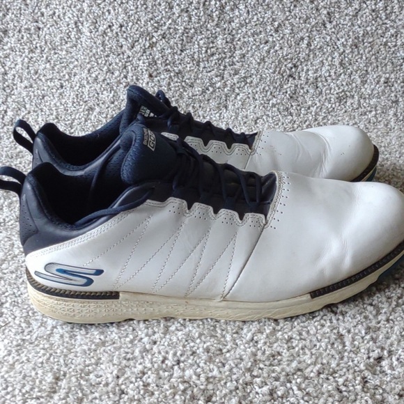 Skechers Go Golf  White Blue Spikeless Lace Up  Sneakers Mens 12 EUC - Picture 1 of 6